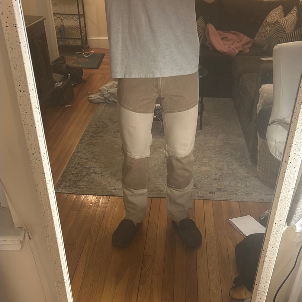 Men's Beige and Brown Pants